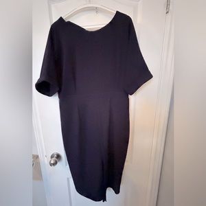 ASOS Kimono Plunge Midi with Splits Dress - Navy / UK 16